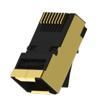 Shielded RJ45 CAT6/CAT6A Connectors -  Gold Plated Ethernet Connector 3 Prong 8P8C Industry Rated Modular Plugs